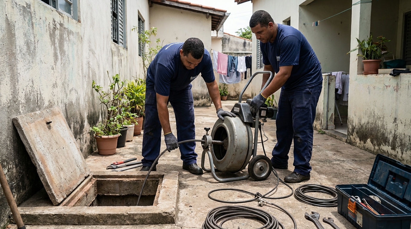 Desentupimento de Coluna Sanitária em Santos‑SP